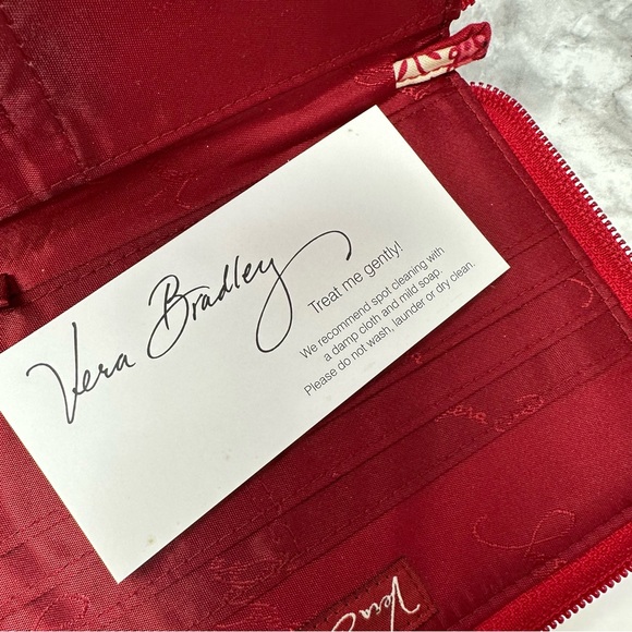 Vera Bradley Bundle Mesa Red Paisley Wallet Checkbook Cover Coin Pouch - Picture 6 of 7